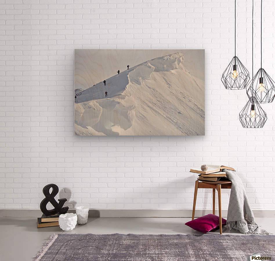 Backcountry Skiers On The Ridge Of Pms Bowl - Powderaddicts