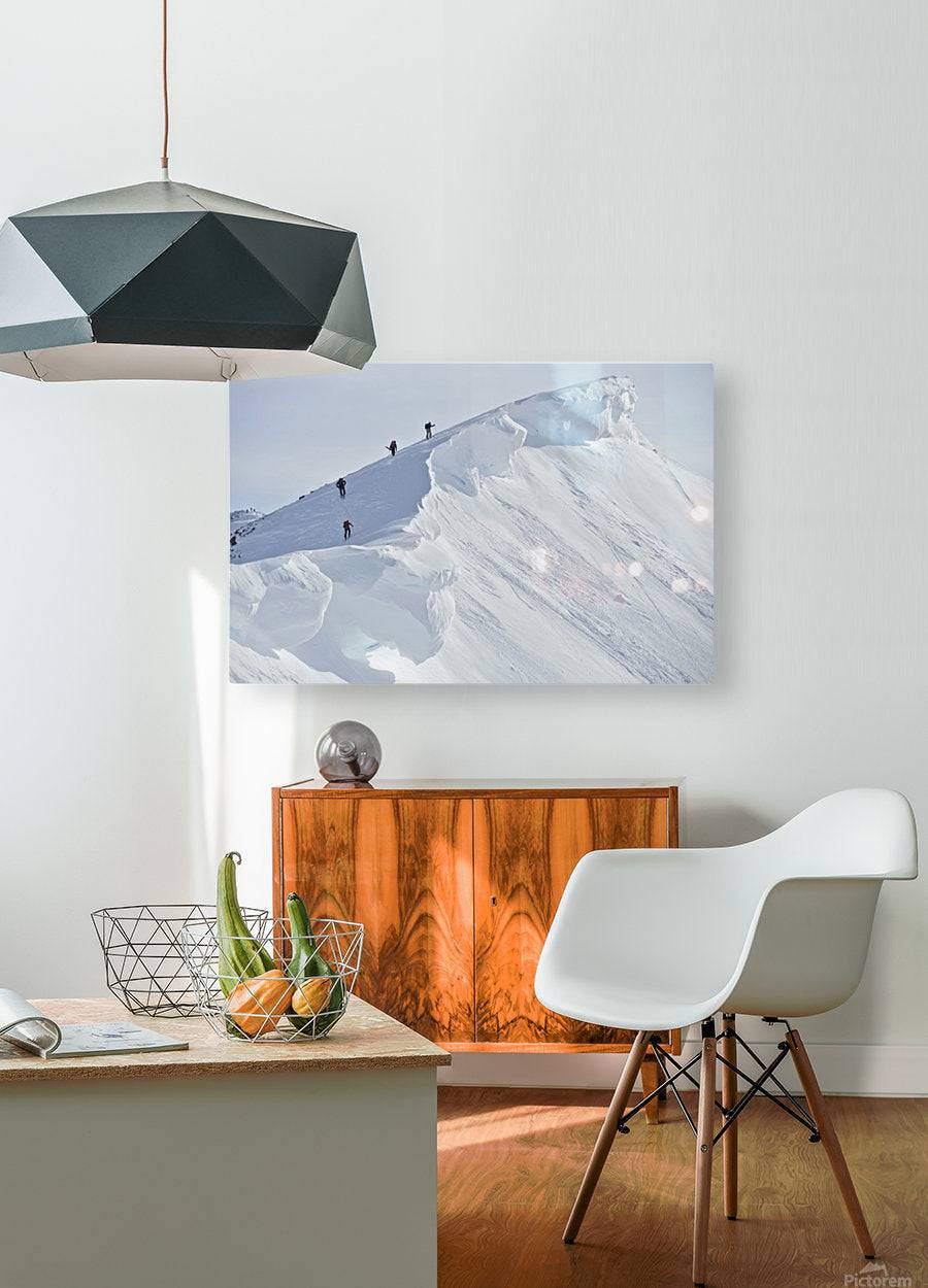 Backcountry Skiers On The Ridge Of Pms Bowl - Powderaddicts