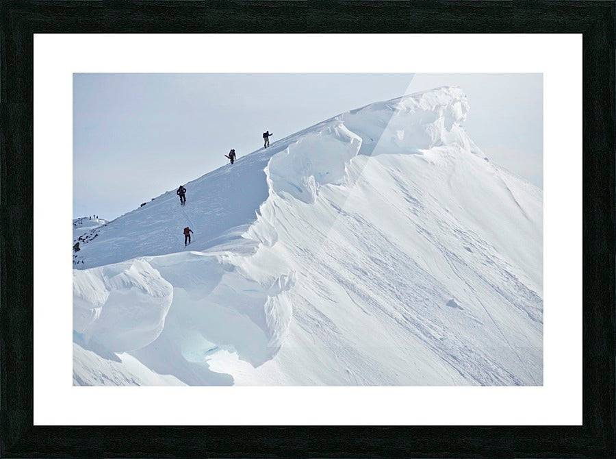 Backcountry Skiers On The Ridge Of Pms Bowl - Powderaddicts