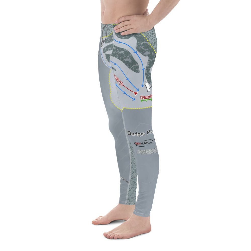 Badger Mountain, Washington ski Trail Map Men's Base Layer Bottom - Powderaddicts