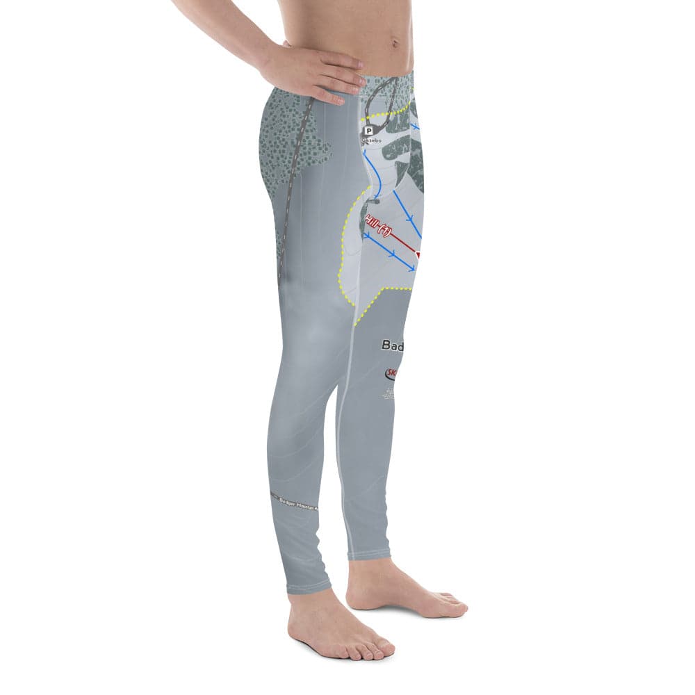 Badger Mountain, Washington ski Trail Map Men's Base Layer Bottom - Powderaddicts