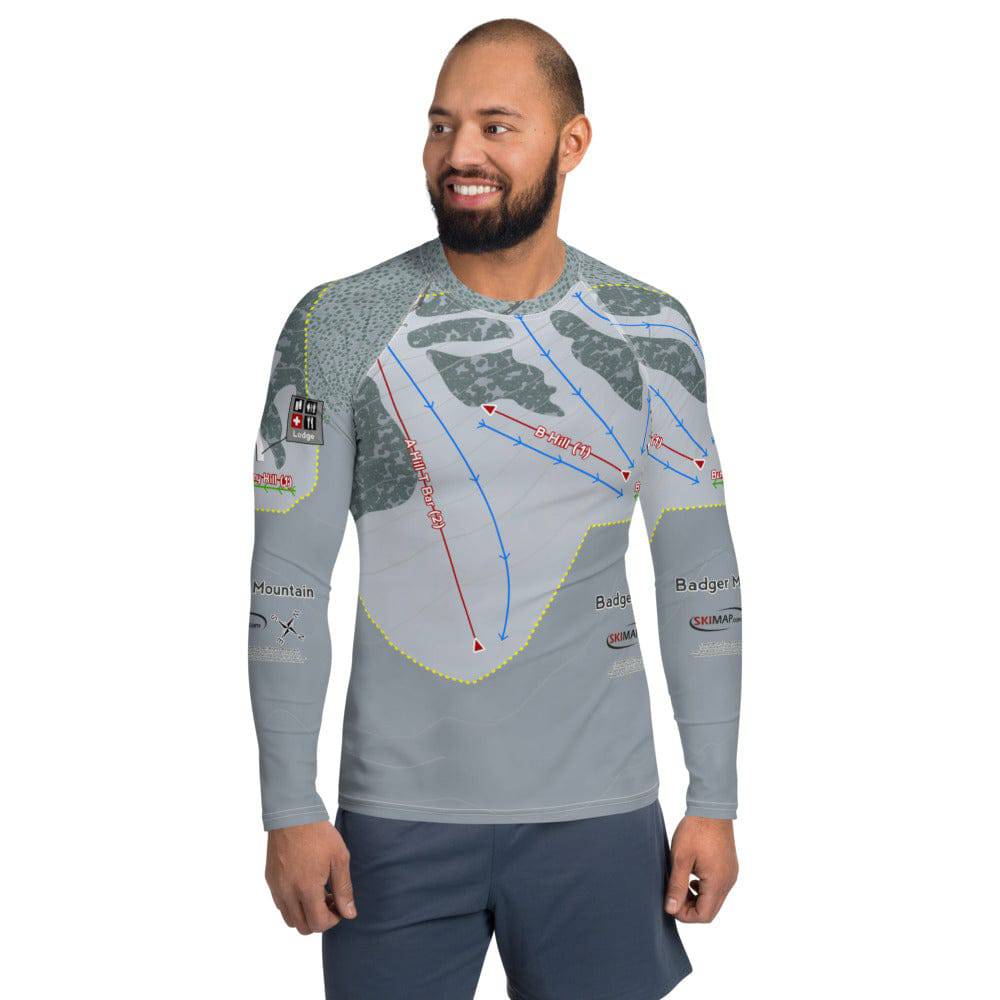 Badger Mountain, Washington Ski Trail Map Men's Base Layer Top