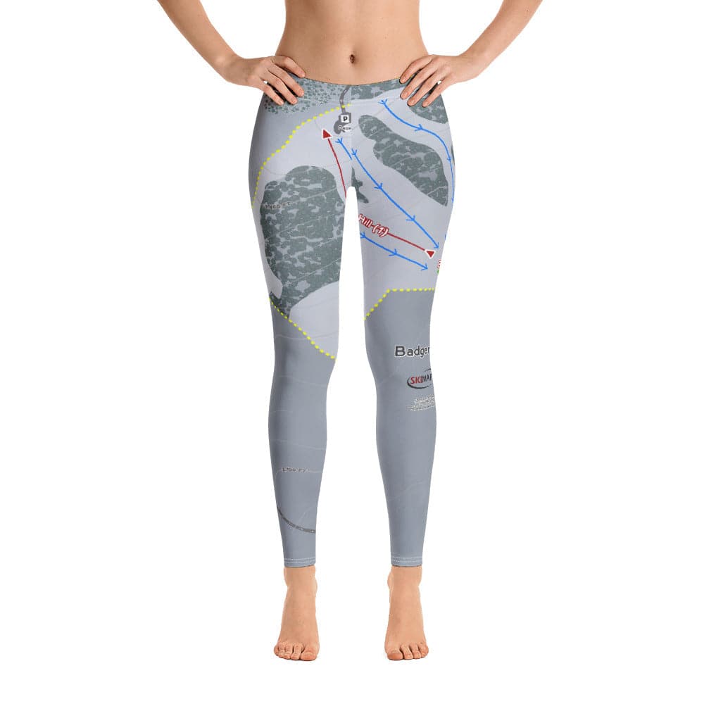 Badger Mountain, Washington ski Trail Map Women's Base Layer Bottom - Powderaddicts