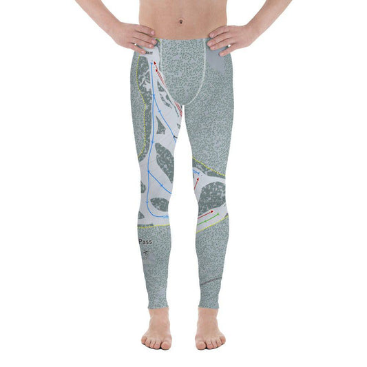 Badger Pass, California Ski Trail Map Men's Base Layer Bottom - Powderaddicts