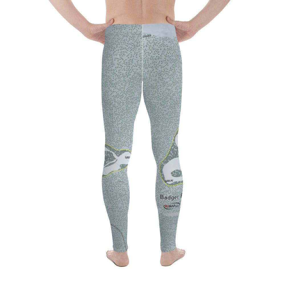 Badger Pass, California Ski Trail Map Men's Base Layer Bottom - Powderaddicts