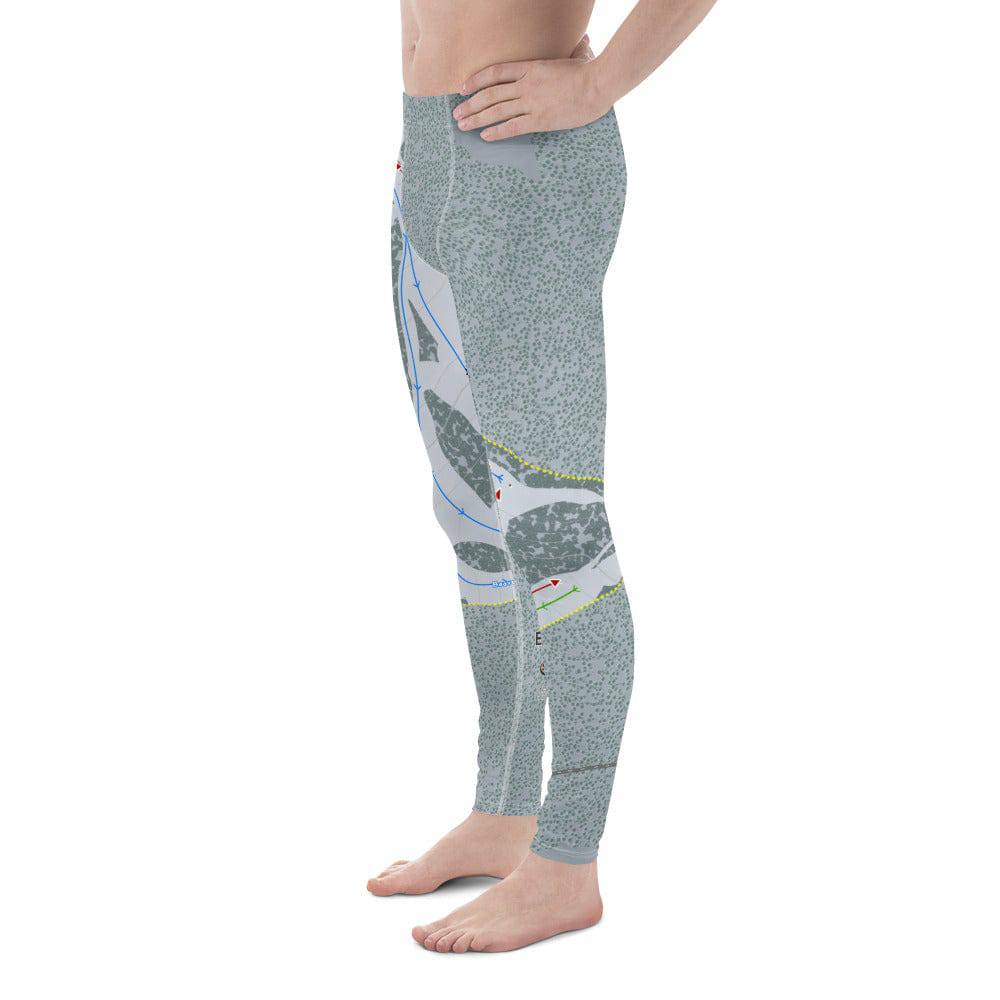Badger Pass, California Ski Trail Map Men's Base Layer Bottom - Powderaddicts