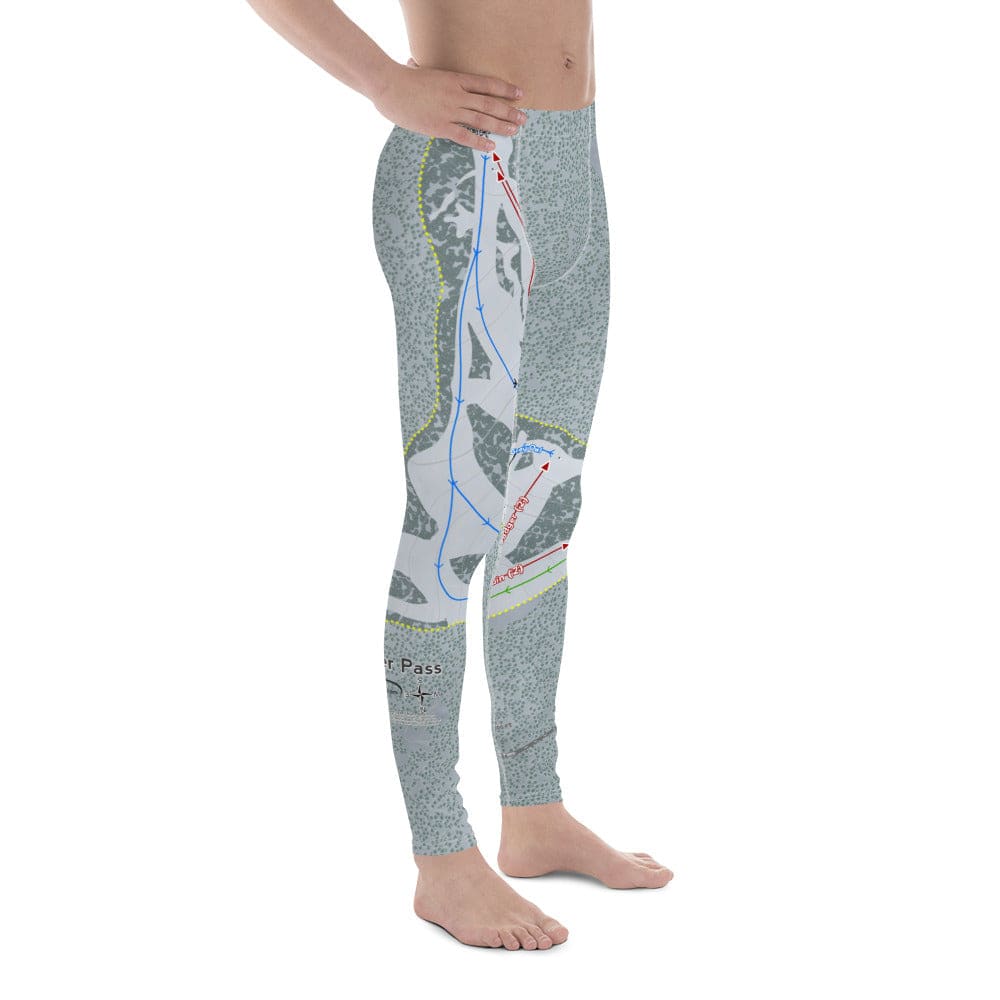 Badger Pass, California Ski Trail Map Men's Base Layer Bottom - Powderaddicts