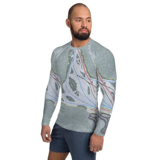 Badger Pass, California Ski Trail Map Men's Base Layer Top - Powderaddicts