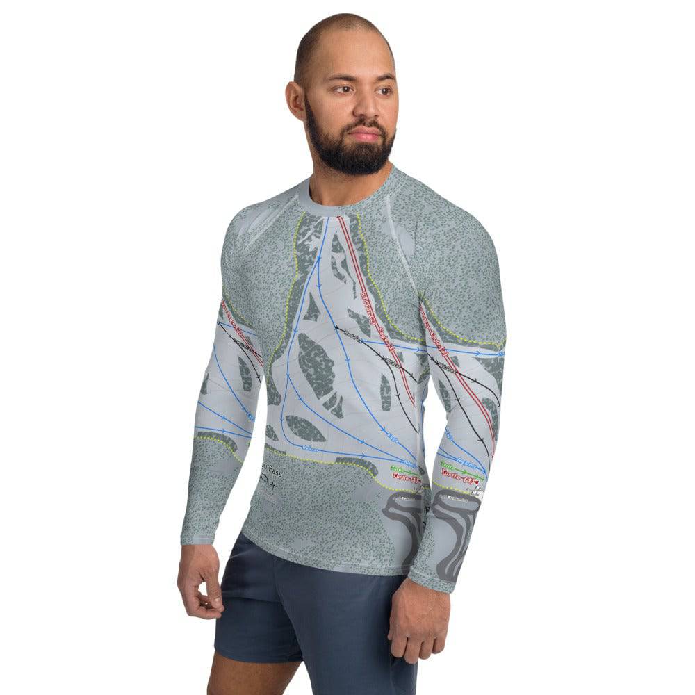 Badger Pass, California Ski Trail Map Men's Base Layer Top - Powderaddicts