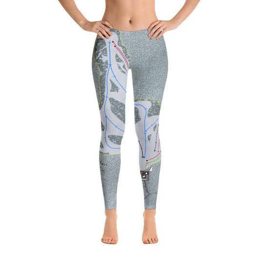 Badger Pass, California Ski Trail Map Women's Base Layer Bottom - Powderaddicts