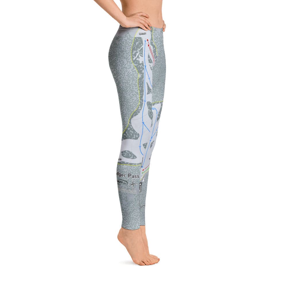 Badger Pass, California Ski Trail Map Women's Base Layer Bottom - Powderaddicts