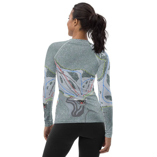 Badger Pass, California Ski Trail Map Women's Base Layer Top - Powderaddicts