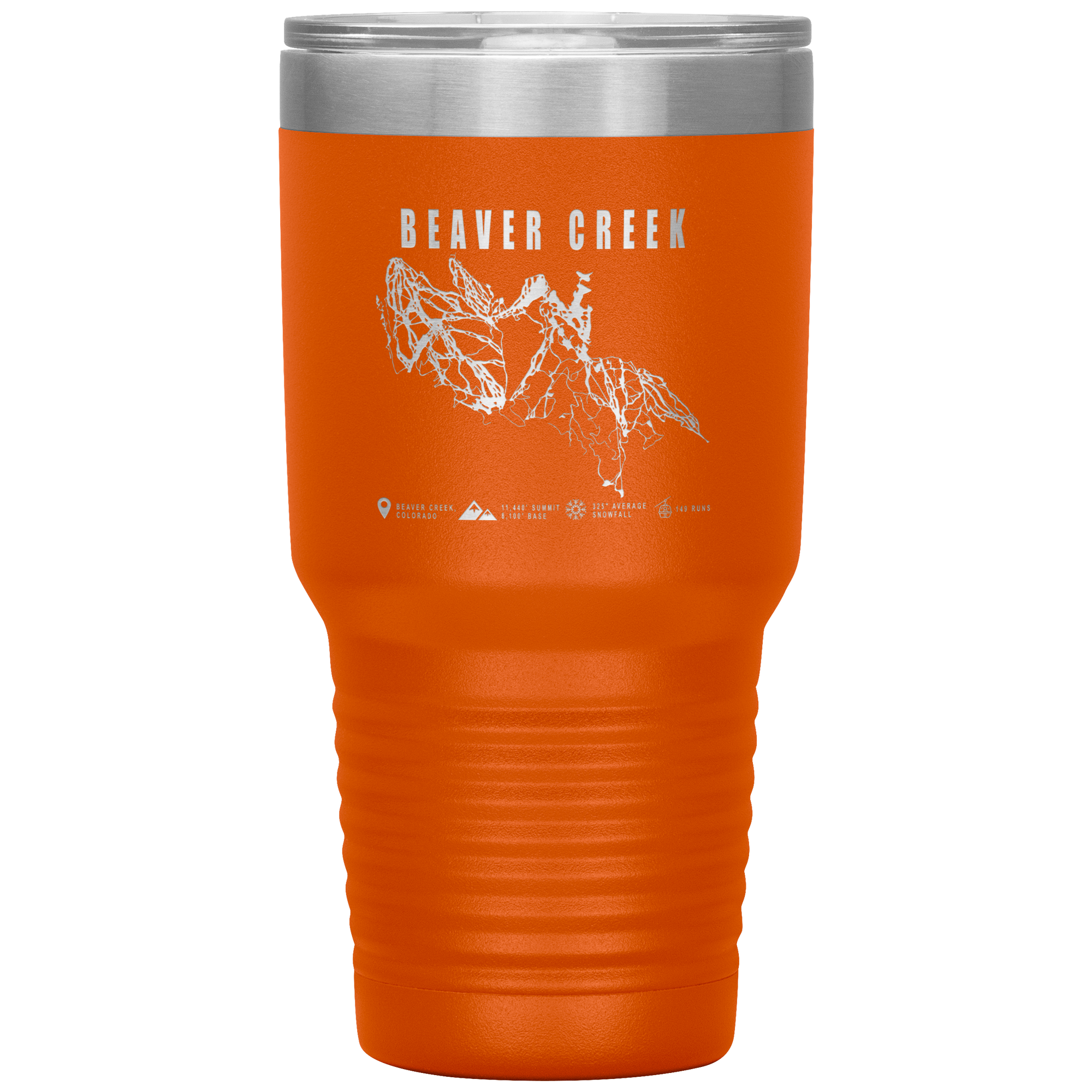 Beaver Creek Colorado Ski Trail Map 30oz Tumbler - Powderaddicts