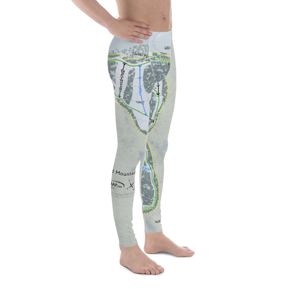 Bald Mountain, Idaho Ski Trail Map Men's Base Layer Bottom - Powderaddicts
