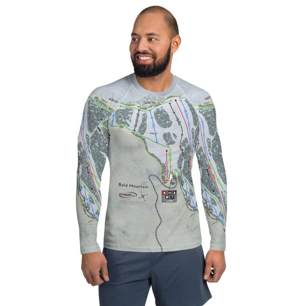Bald Mountain, Idaho Ski Trail Map Men's Base Layer Top