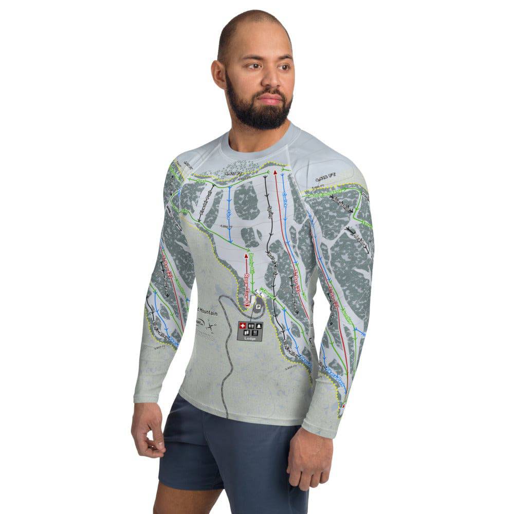 Bald Mountain, Idaho Ski Trail Map Men's Base Layer Top - Powderaddicts