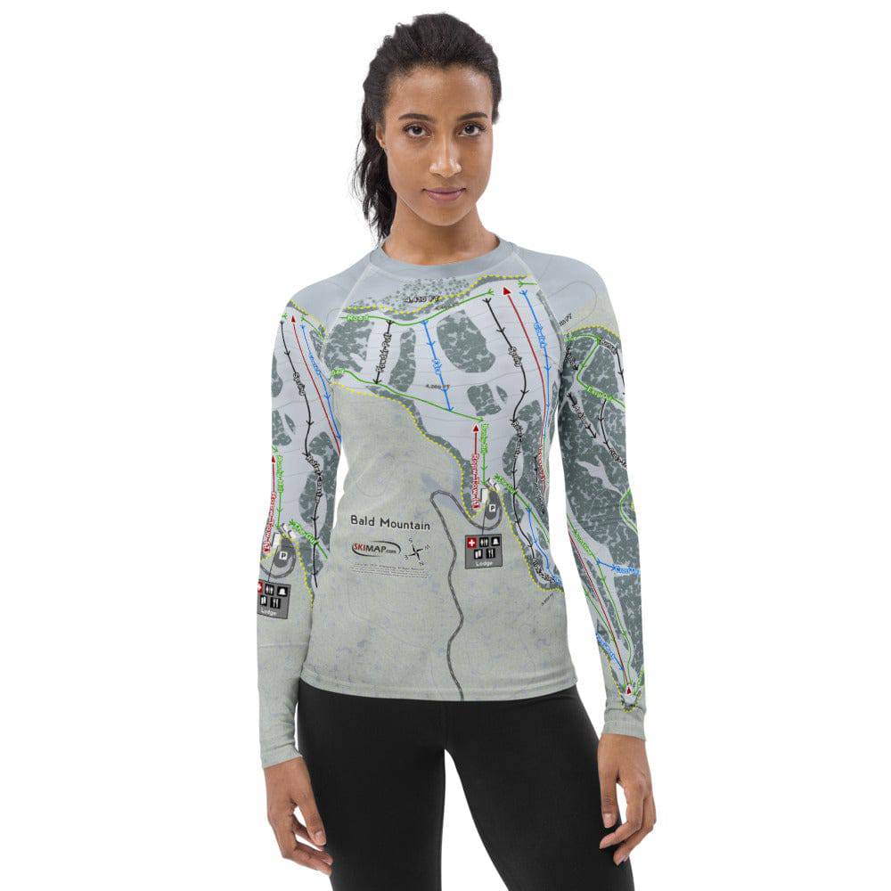 Bald Mountain, Idaho Ski Trail Map Women's Base Layer Top
