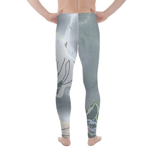 Banff Sunshine, Alberta Ski Trail Map Men's Base Layer Bottom - Powderaddicts