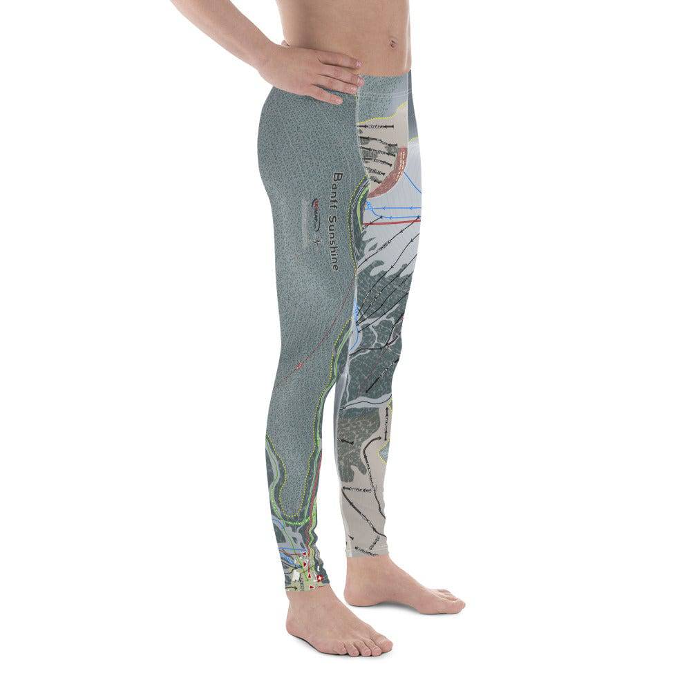 Banff Sunshine, Alberta Ski Trail Map Men's Base Layer Bottom - Powderaddicts