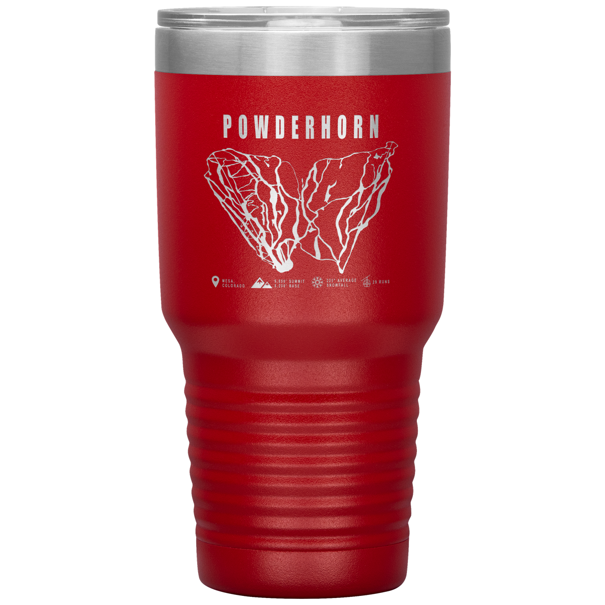 Powderhorn Colorado Ski Trail Map 30oz Tumbler - Powderaddicts