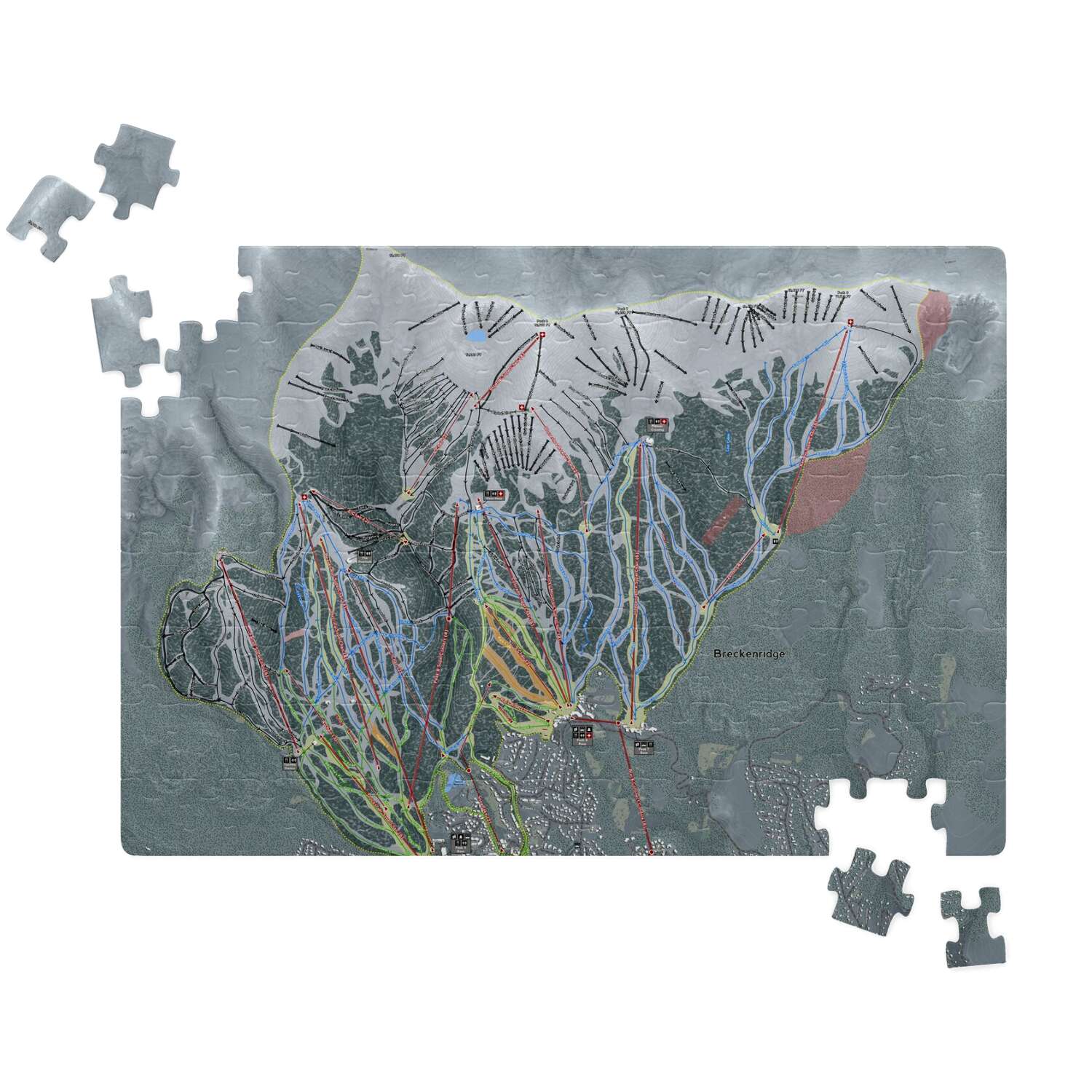 Breckenridge, Colorado Ski Trail Map Puzzles - Powderaddicts
