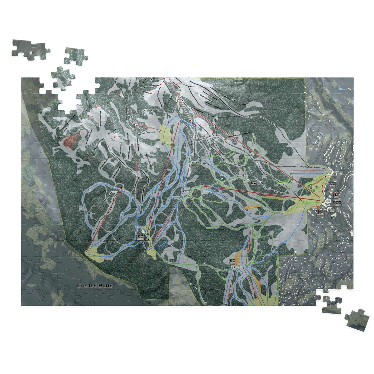 Crested Butte, Colorado Ski Trail Map Puzzles - Powderaddicts