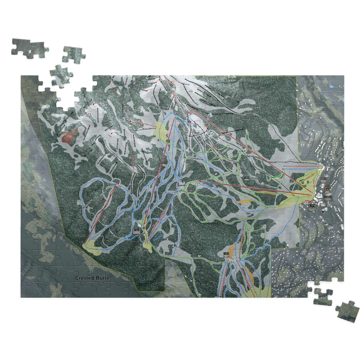 Crested Butte, Colorado Ski Trail Map Puzzles - Powderaddicts