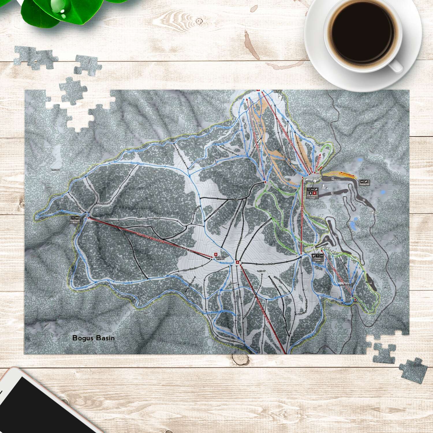 Bogus Basin Idaho Ski Trail Map Puzzle - Powderaddicts