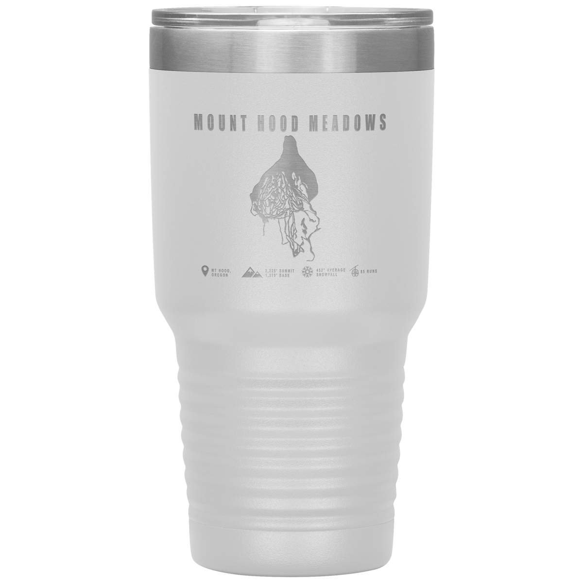 Mount Hood Meadows, Oregon Ski Trail Map 30oz Tumbler - Powderaddicts