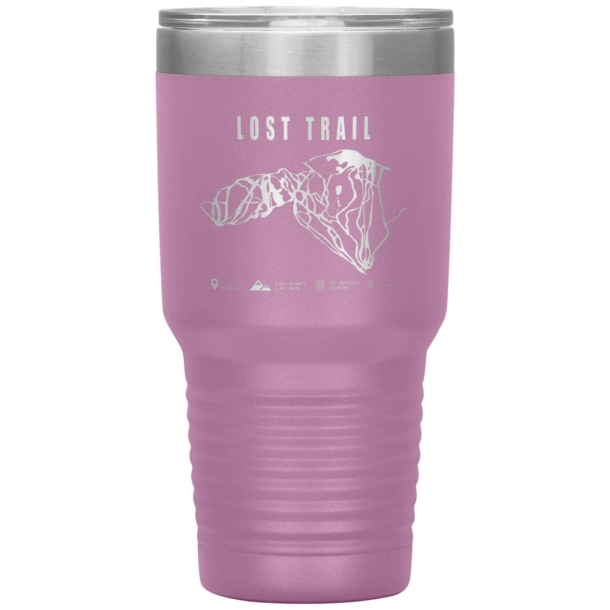 Lost Trail Montana Ski Trail Map 30oz Tumbler - Powderaddicts