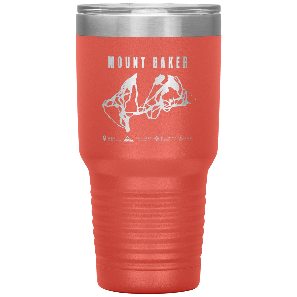 Mount Baker, Washington Ski Trail Map 30oz Tumbler - Powderaddicts