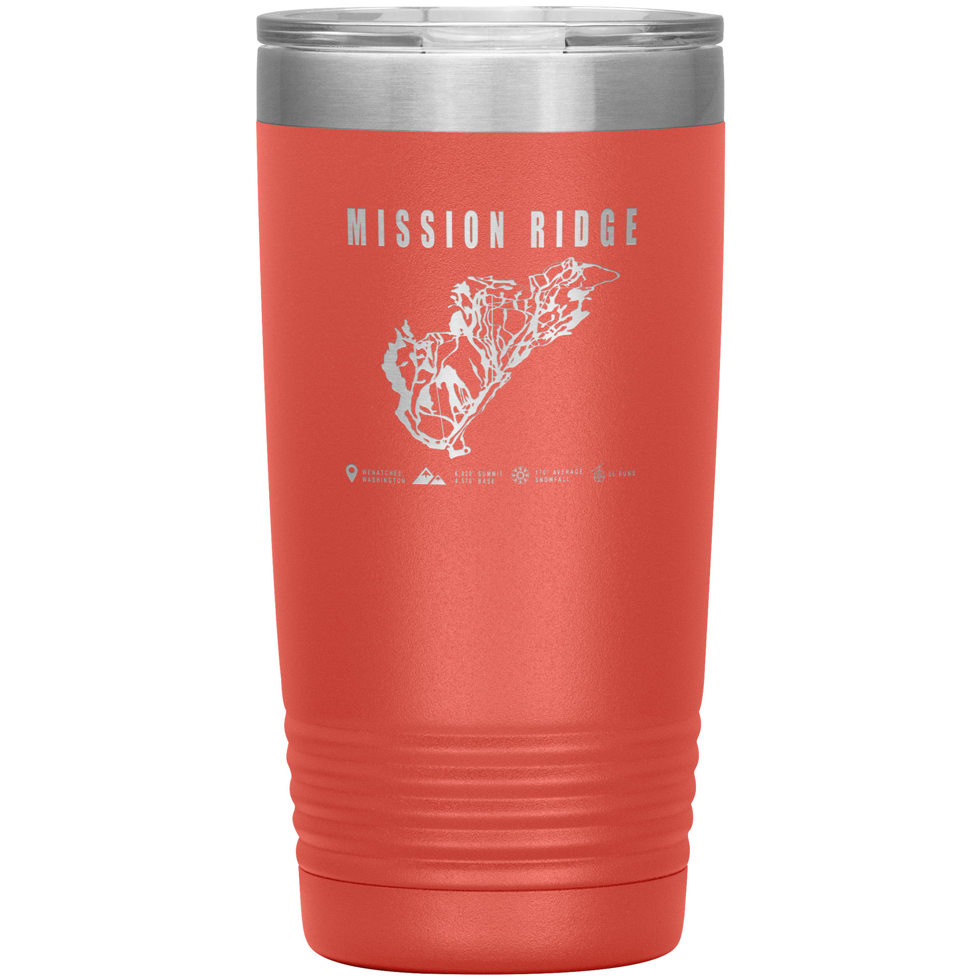 Mission Ridge, Washington Ski Trail Map 20oz Tumbler - Powderaddicts