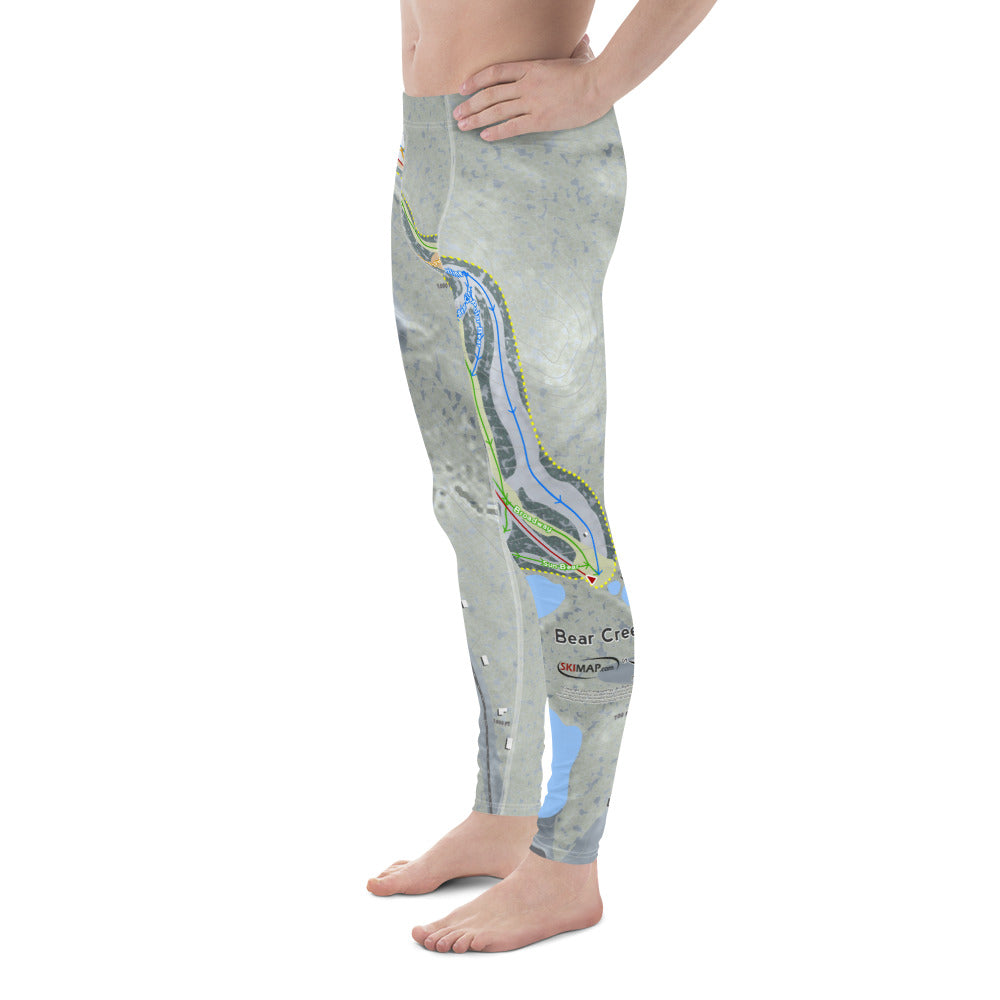 Bear Creek, Pennsylvania Ski Trail Map Men&#39;s Base Layer Bottom - Powderaddicts