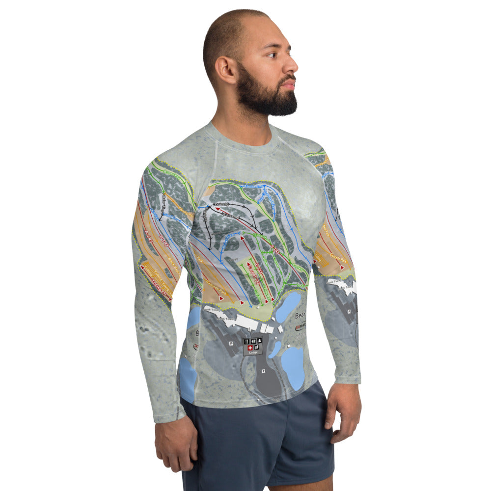 Bear Creek, Pennsylvania Ski Trail Map Men's Base Layer Top - Powderaddicts
