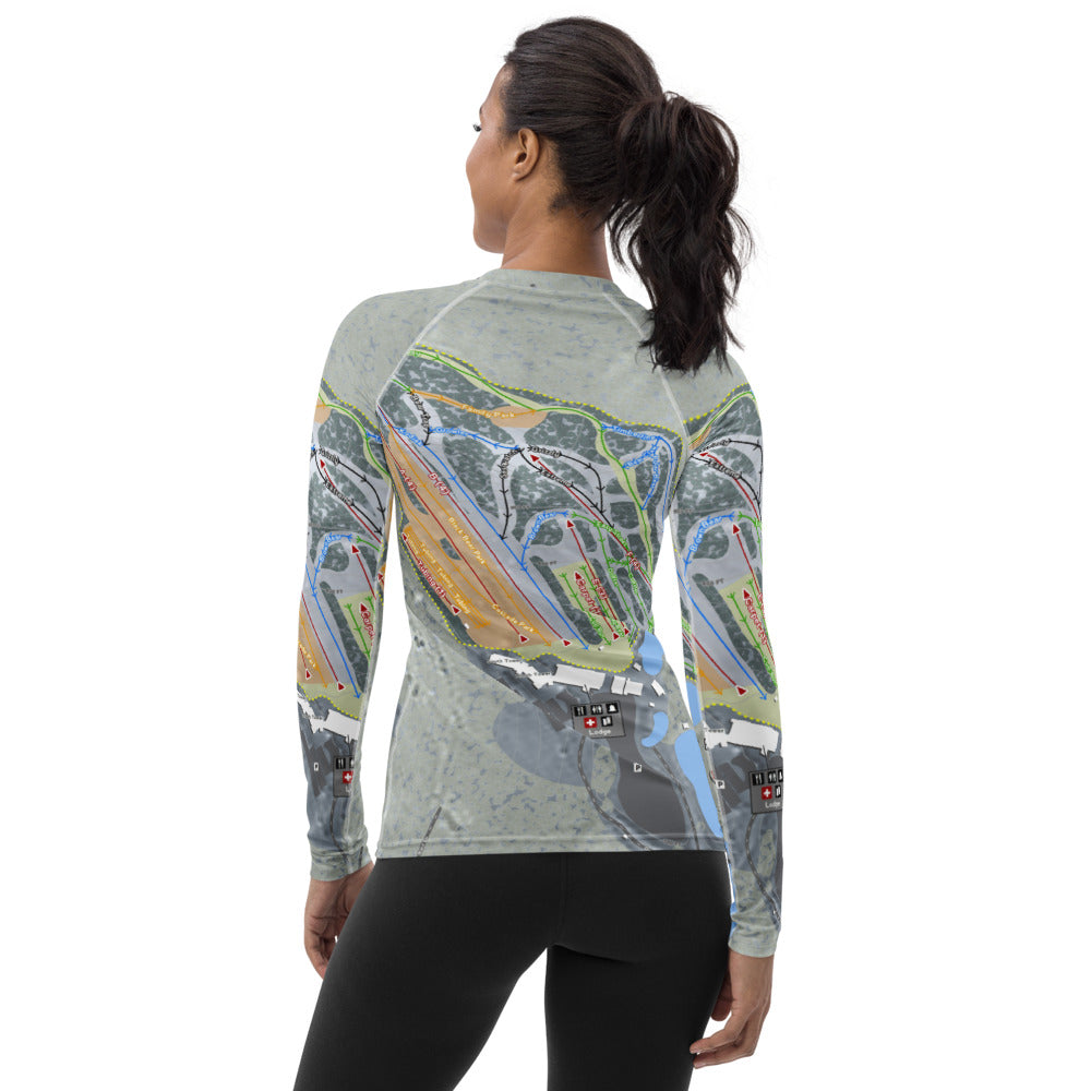 Bear Creek, Pennsylvania Ski Trail Map Women's Base Layer Top - Powderaddicts