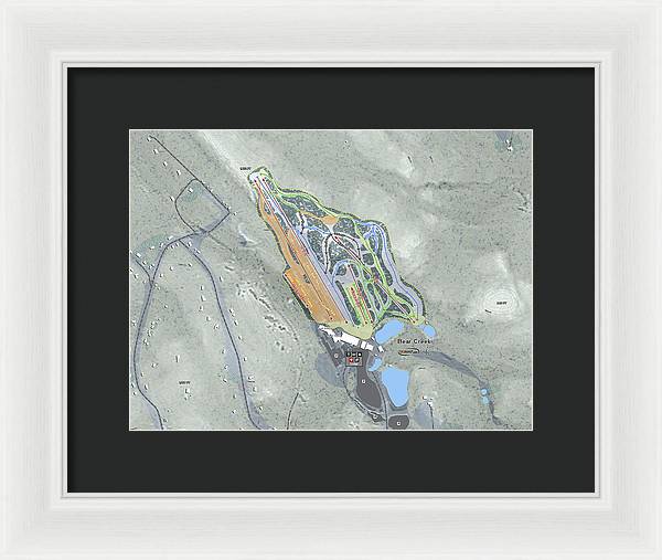 Bear Creek Ski Trail Map - Framed Print - Powderaddicts