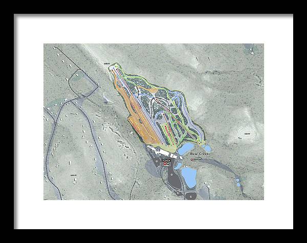 Bear Creek Ski Trail Map - Framed Print - Powderaddicts