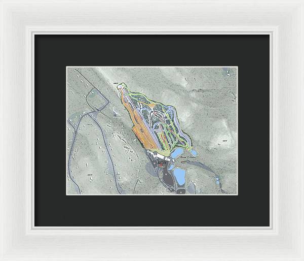 Bear Creek Ski Trail Map - Framed Print - Powderaddicts