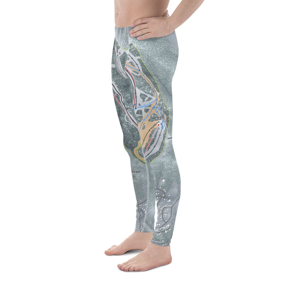 Bear Mountain, California Ski Trail Map Men's Base Layer Bottom - Powderaddicts