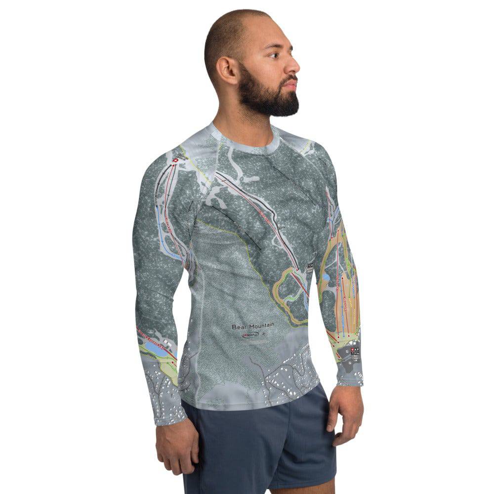 Bear Mountain, California Ski Trail Map Men's Base Layer Top - Powderaddicts