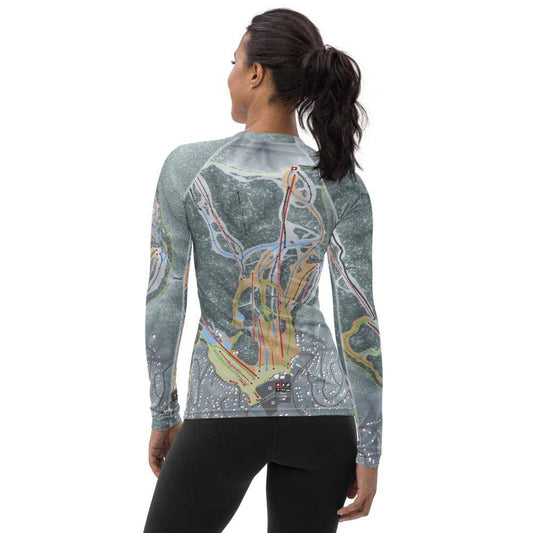 Bear Mountain, California Ski Trail Map Women's Base Layer Top - Powderaddicts