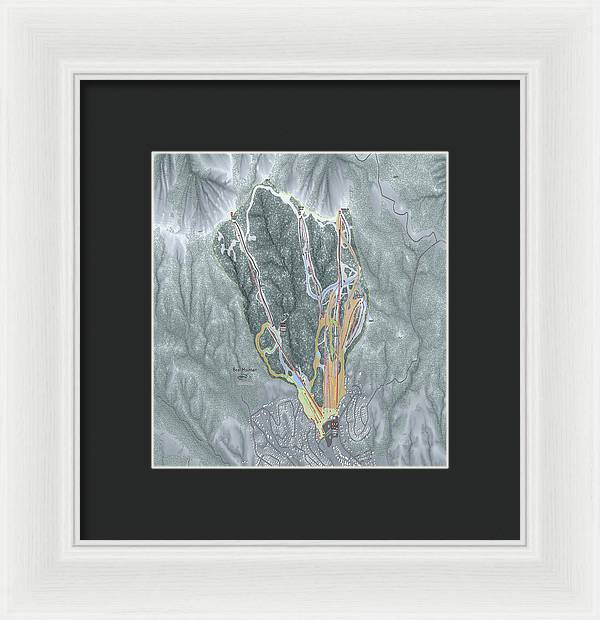 Bear Mountain Ski Trail Map - Framed Print - Powderaddicts