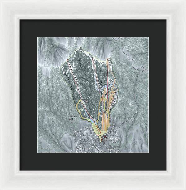 Bear Mountain Ski Trail Map - Framed Print - Powderaddicts