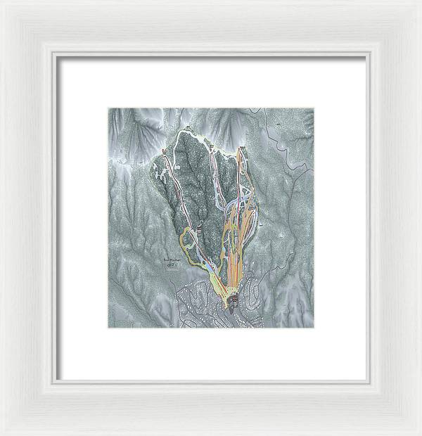 Bear Mountain Ski Trail Map - Framed Print - Powderaddicts