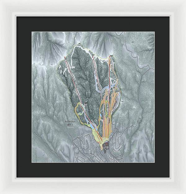 Bear Mountain Ski Trail Map - Framed Print - Powderaddicts