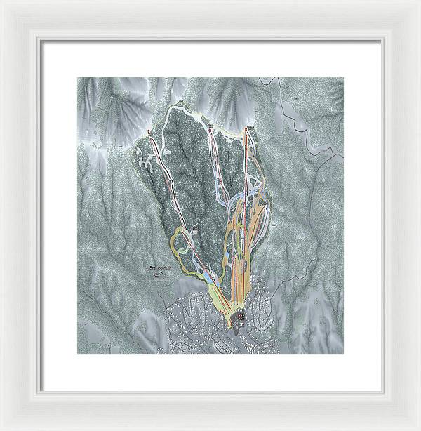 Bear Mountain Ski Trail Map - Framed Print - Powderaddicts