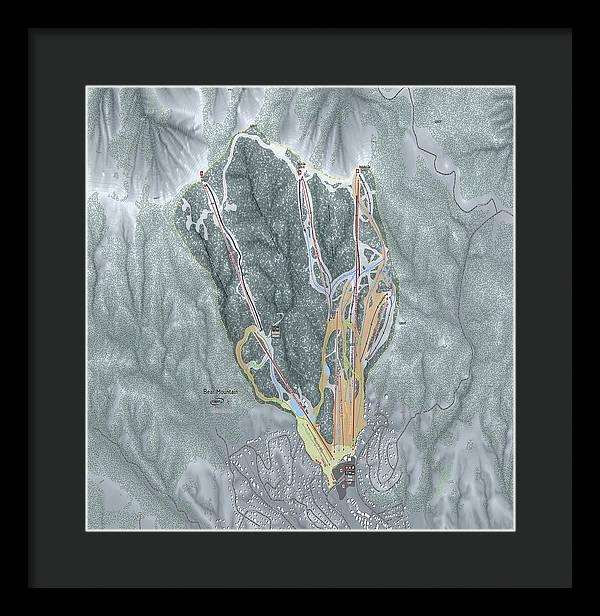 Bear Mountain Ski Trail Map - Framed Print - Powderaddicts