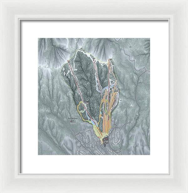 Bear Mountain Ski Trail Map - Framed Print - Powderaddicts