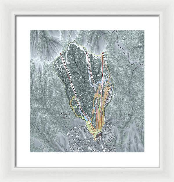 Bear Mountain Ski Trail Map - Framed Print - Powderaddicts