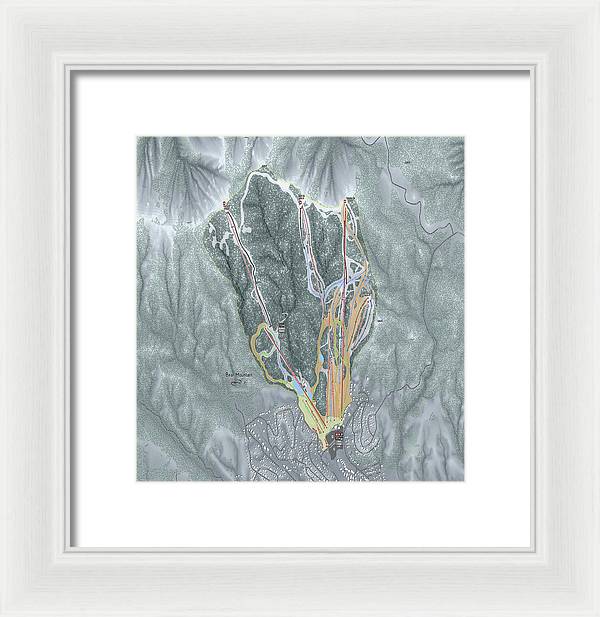 Bear Mountain Ski Trail Map - Framed Print - Powderaddicts